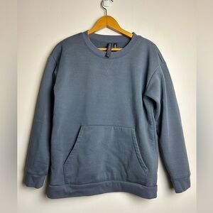 Mondetta Men's Gray Sweatshirt M Minimalist Kangaroo Pockets Fleece Neutral